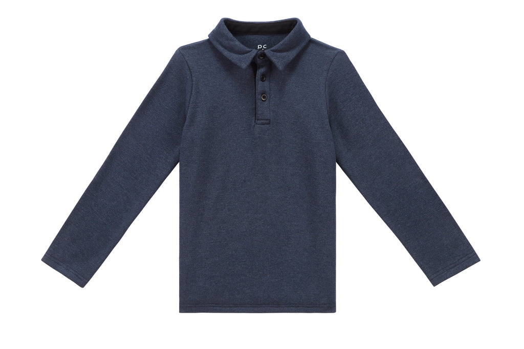 Boys' Polo in Heather Blue