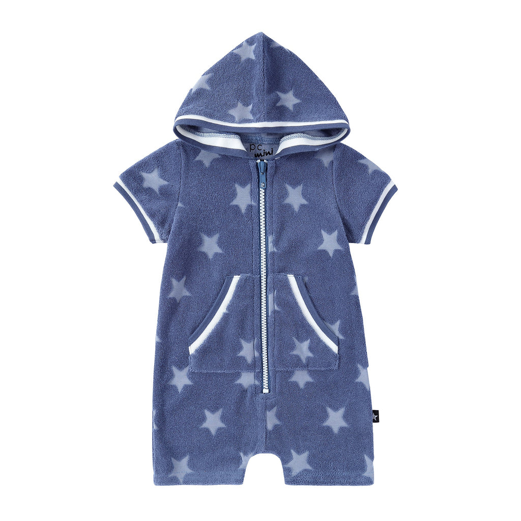 Blue Star Terry Zip-up Romper