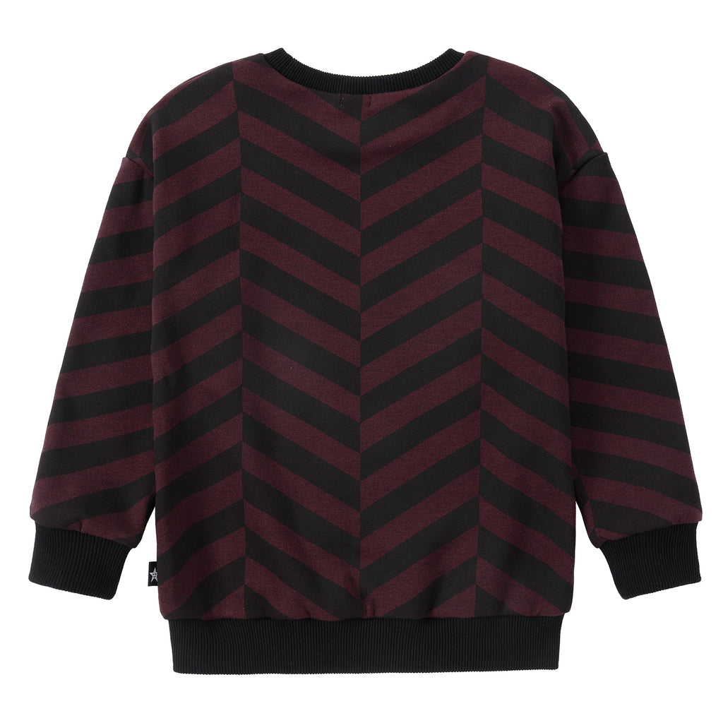 Maroon Zig Zag Stripe Sweatshirt