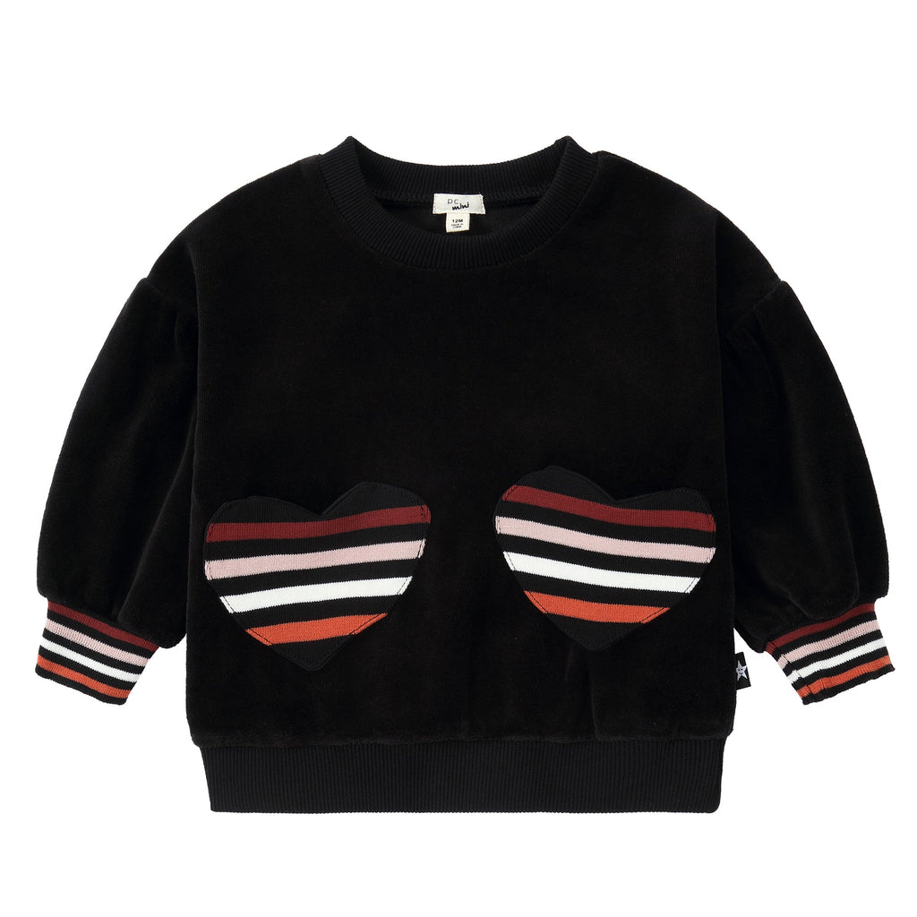 Black Sweatshirt With Heart Pockets