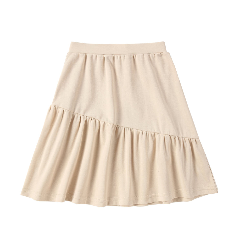 Asymmetrical Tiered Skirt in Tan