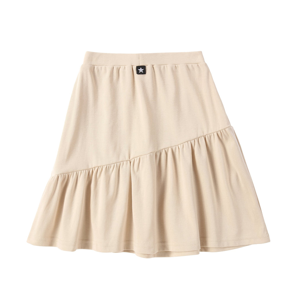 Asymmetrical Tiered Skirt in Tan