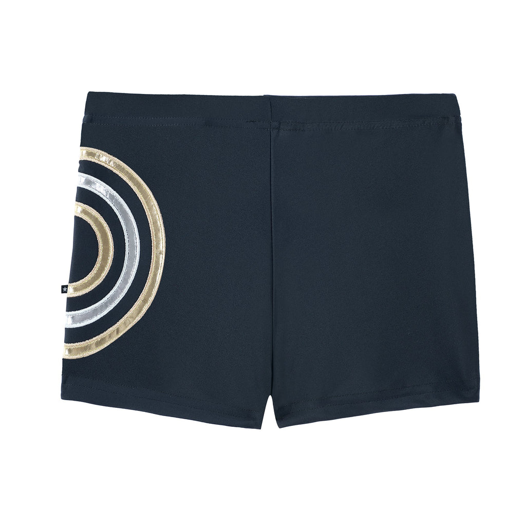 Black Swim Shorts  with Metallic Details