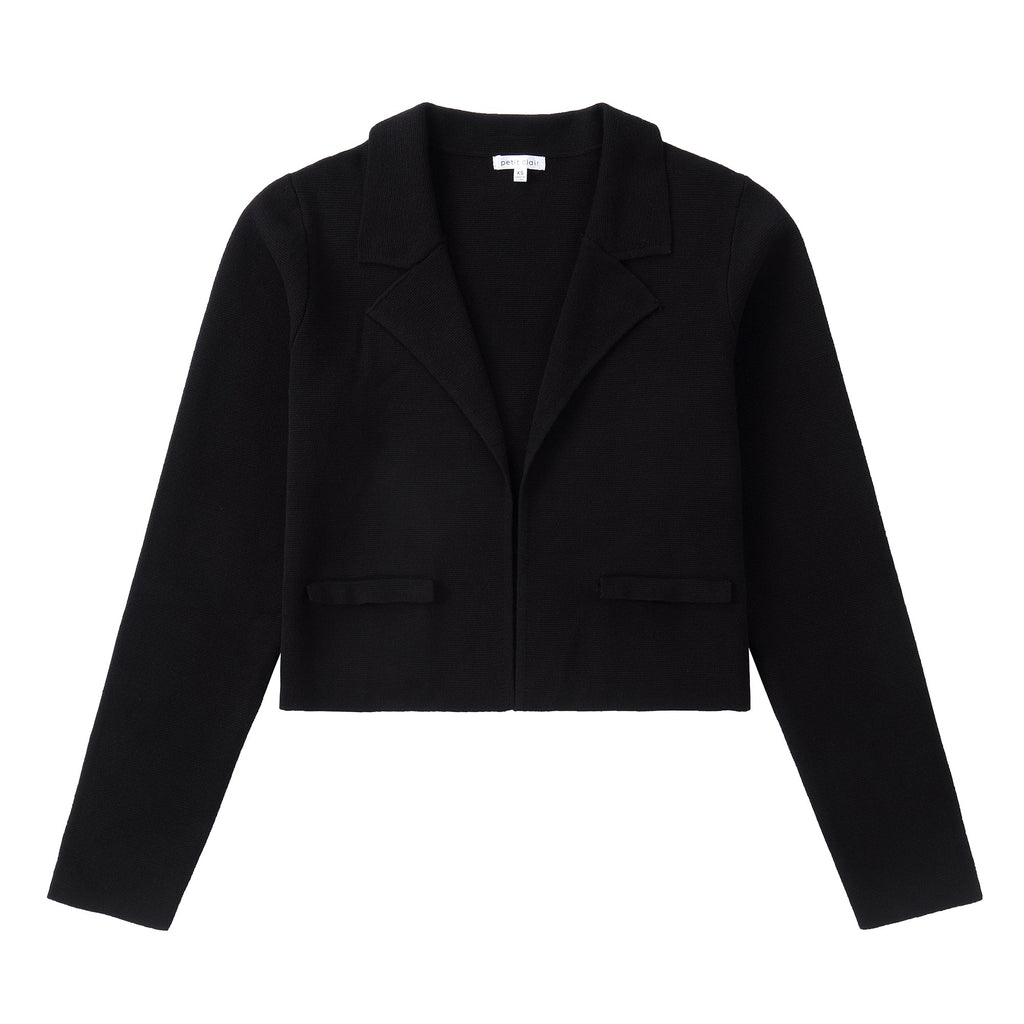 Black Knit Open Blazer