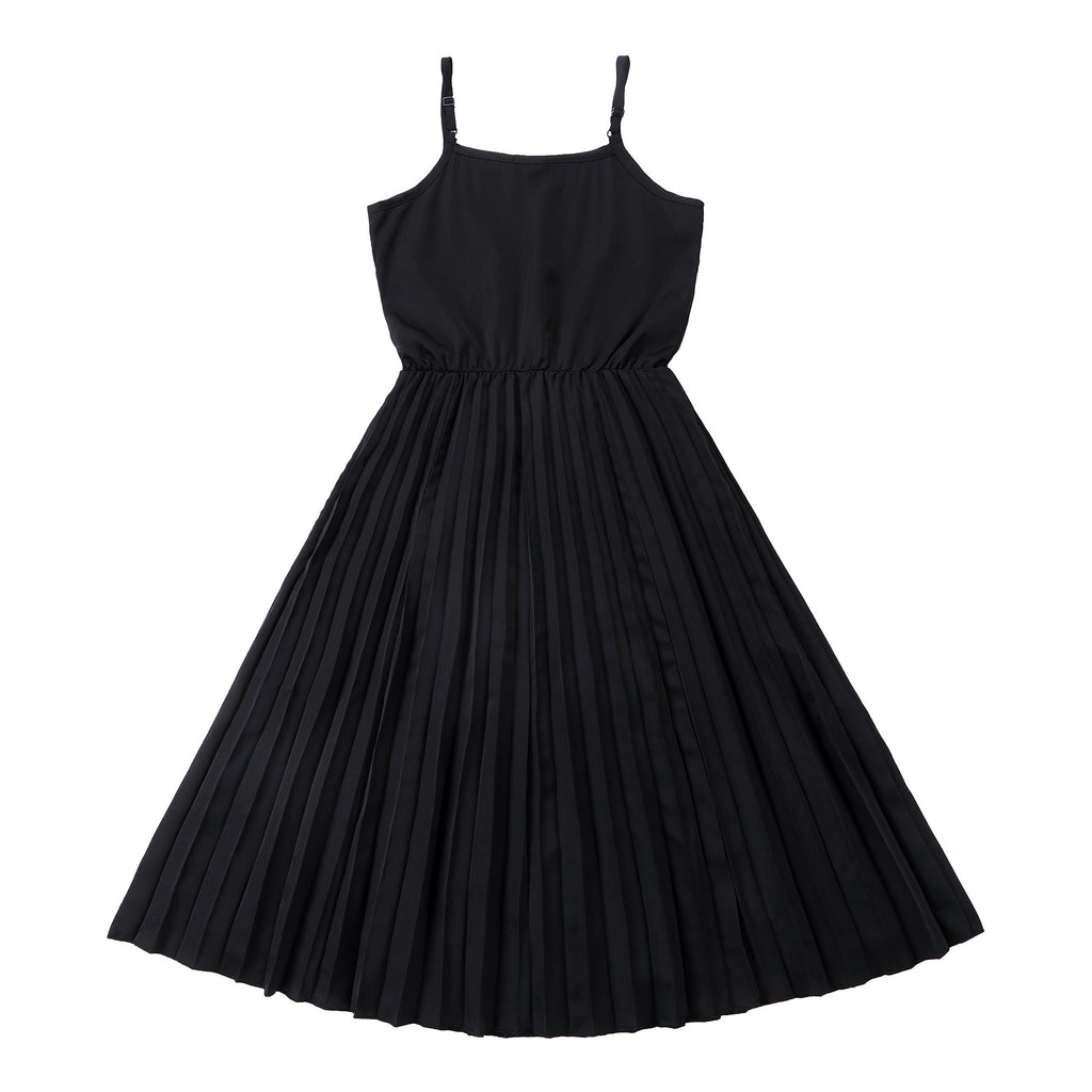 Black Sleeveless Pleated Maxi Dress