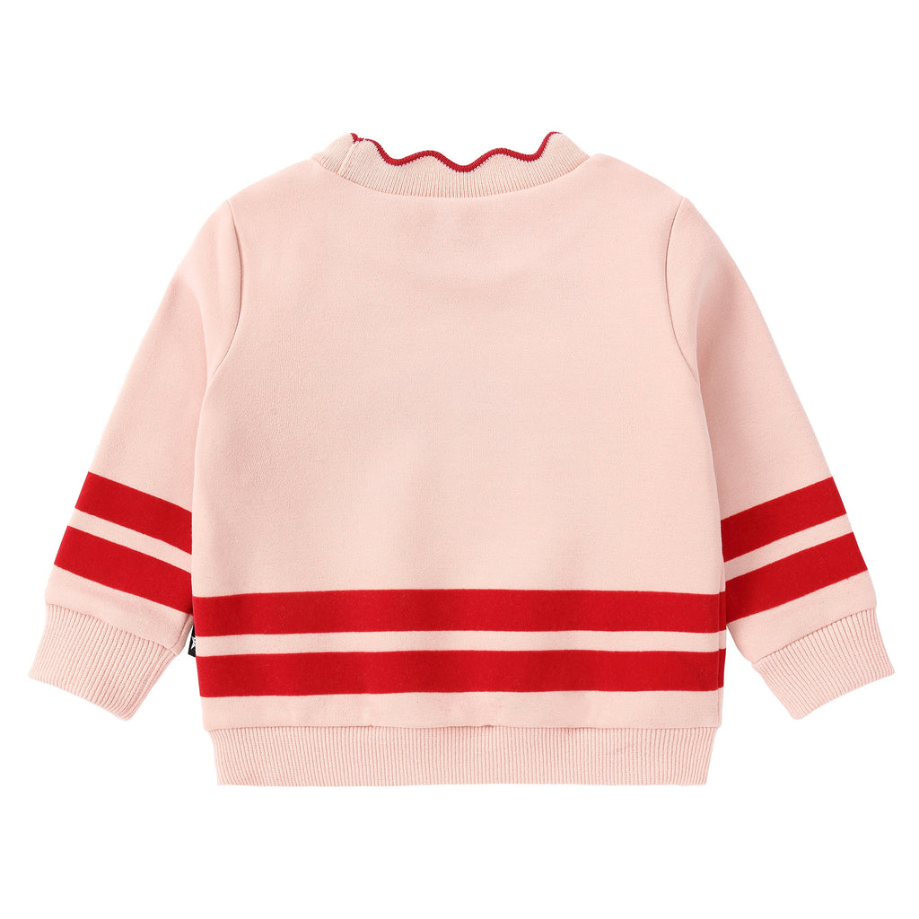 Pink Sweatshirt With Red Velvet "Hello" Detail