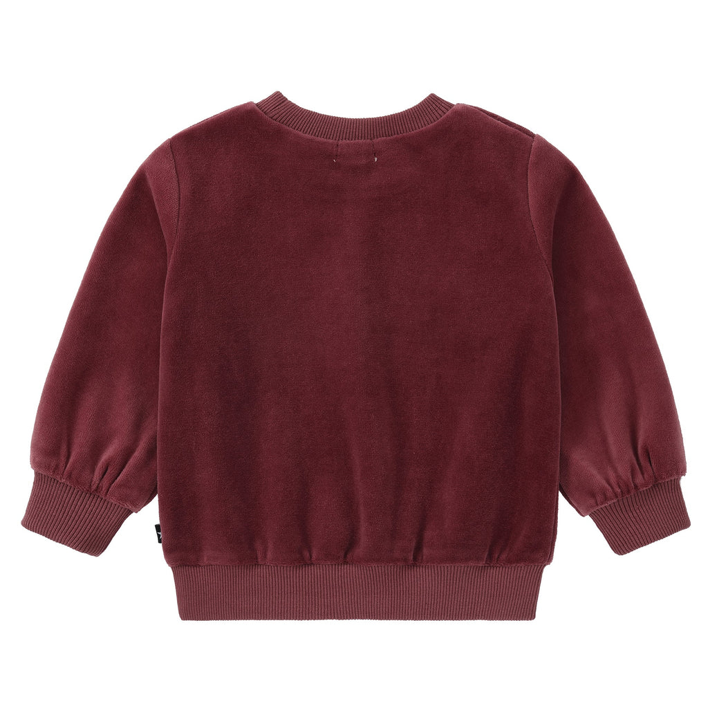 Deep Red Sweatshirt With Pin Print