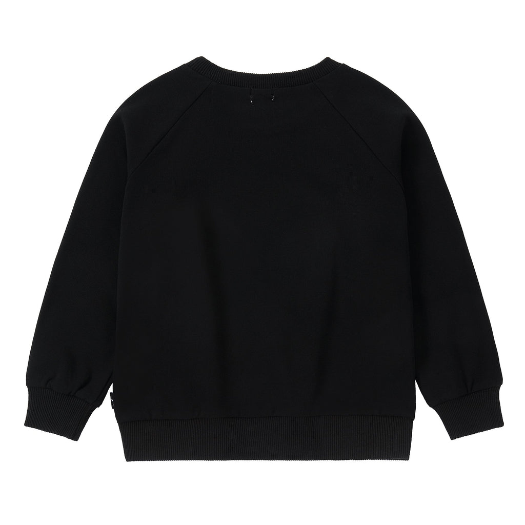 Baby Black Sweatshirt With Envelope Applique Detail