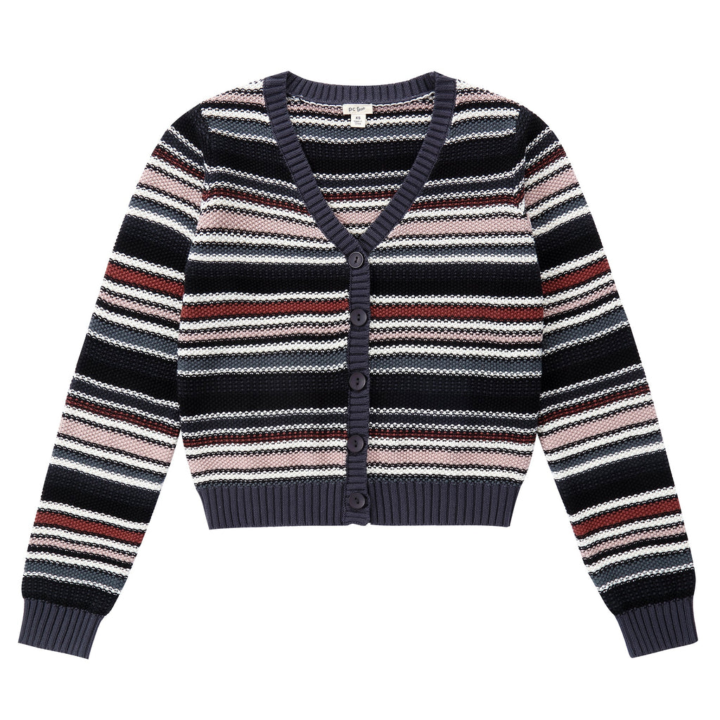 Multicolor Stripe Cropped Cardigan