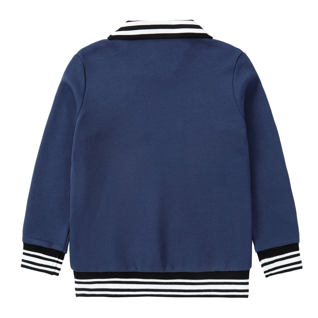 Prussian Blue Sweatshirt With Shawl Collar