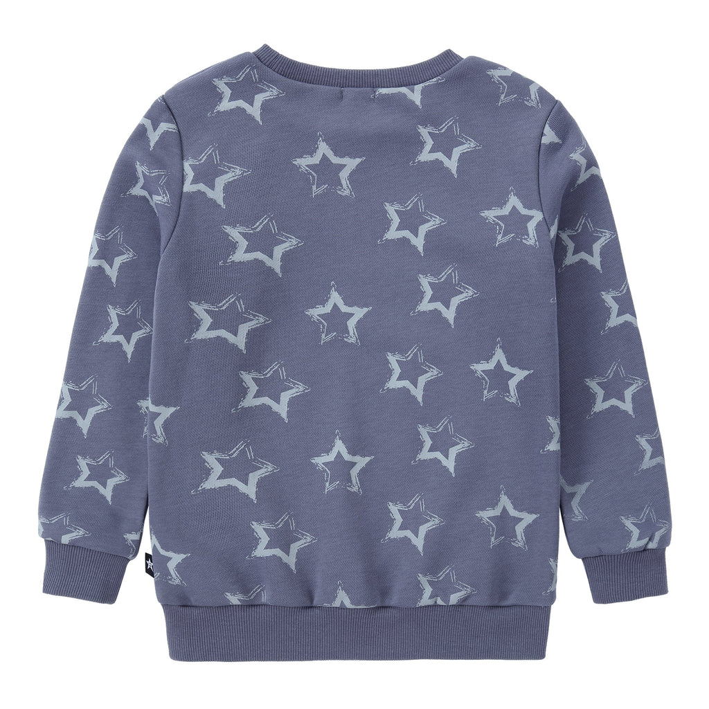 Steel Blue Sweatshirt With Star Print