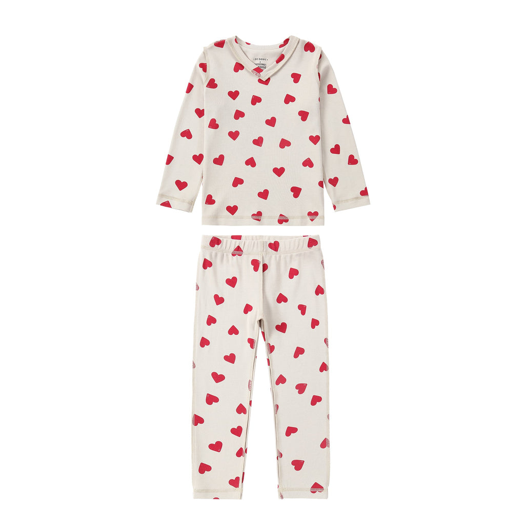 Heart Print V-Neck Pajama