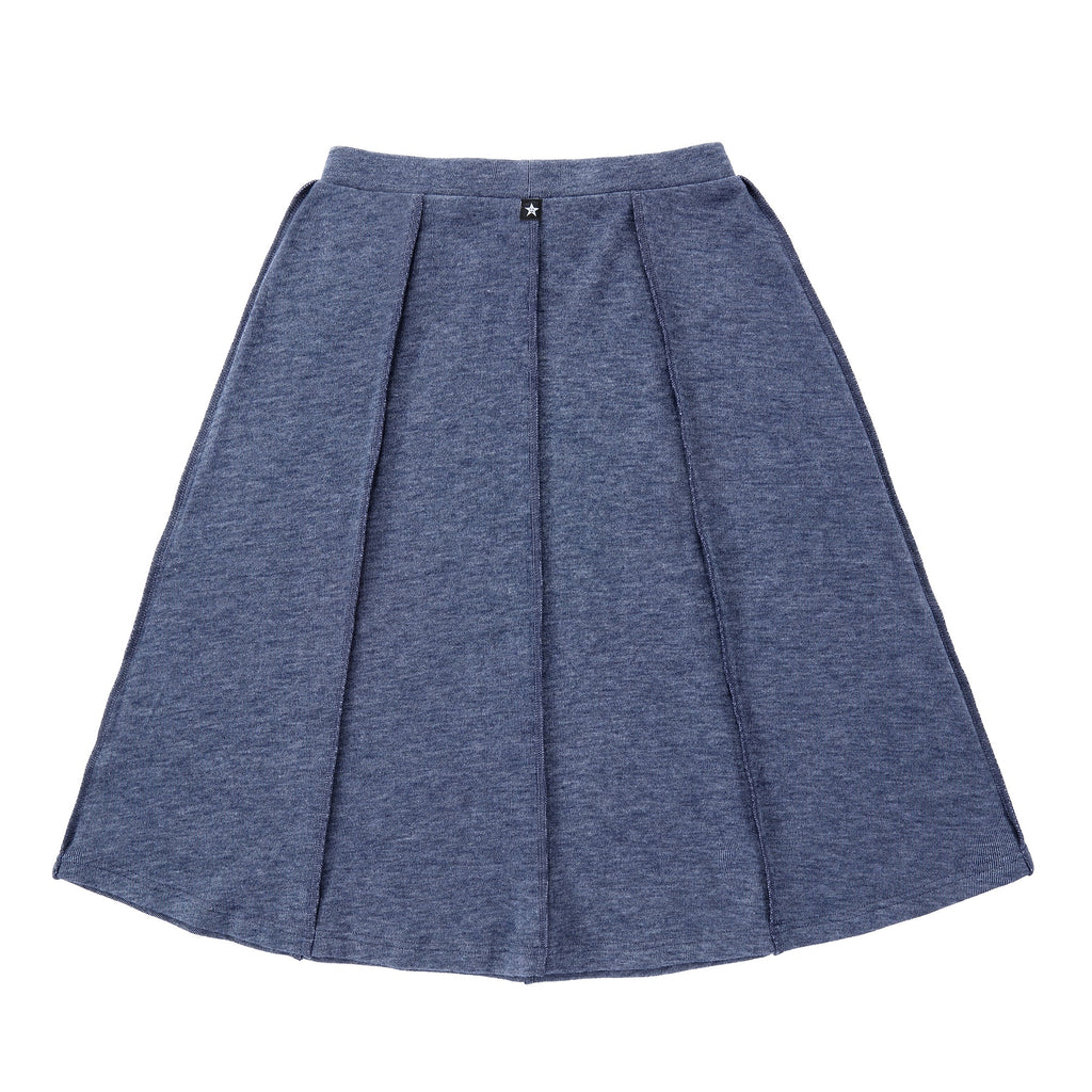 Teens Textured Blue Skirt with Seaming Details