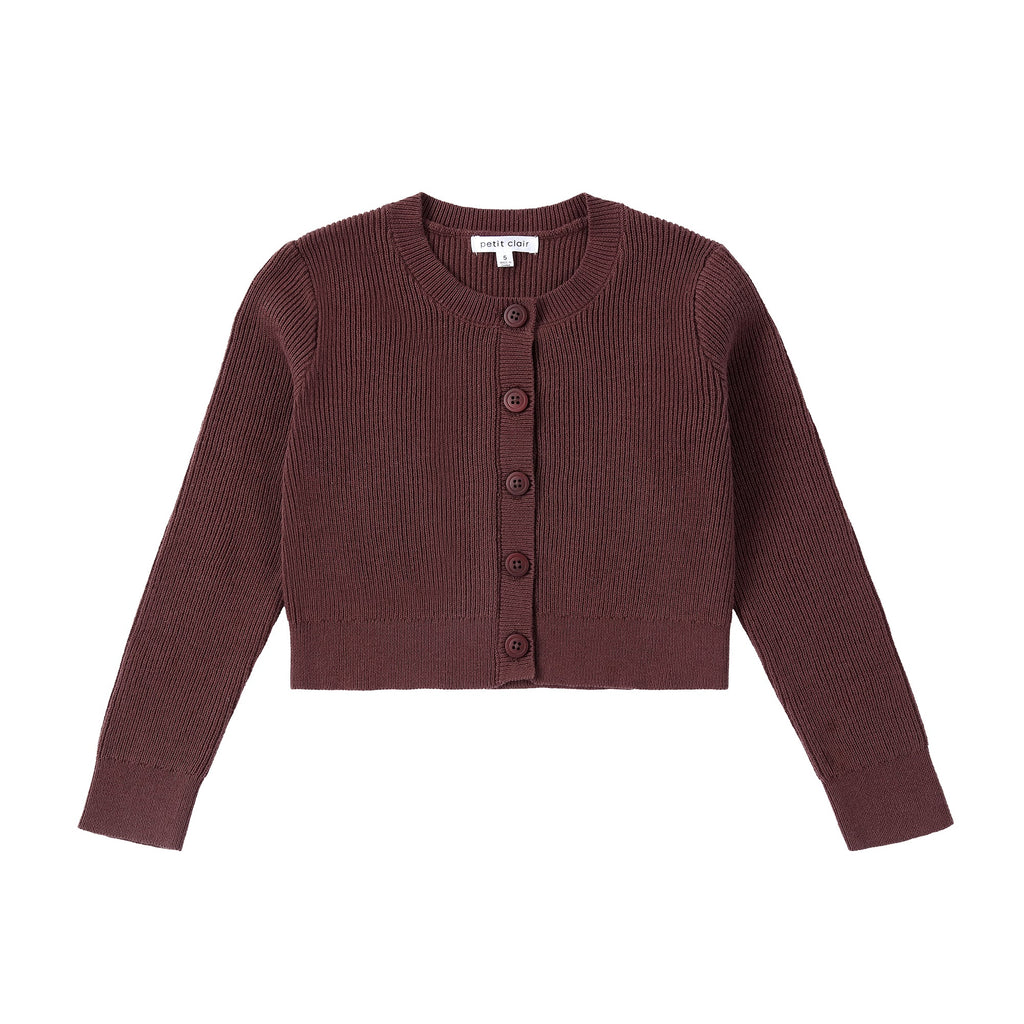 Merlot Cropped Knit Cardigan