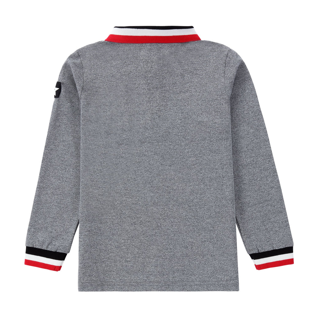 Heather Grey Long Sleeve Polo