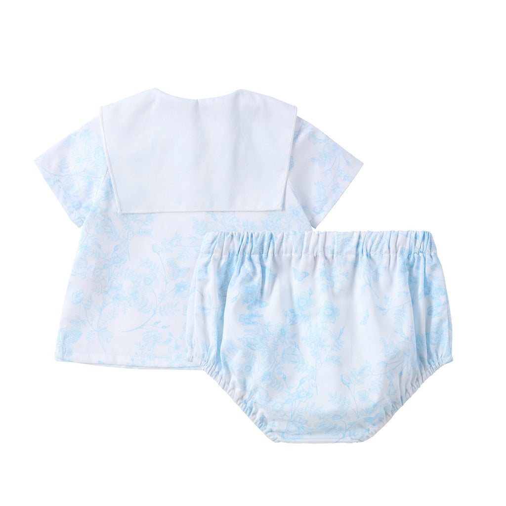 Light Blue Floral Collar Set