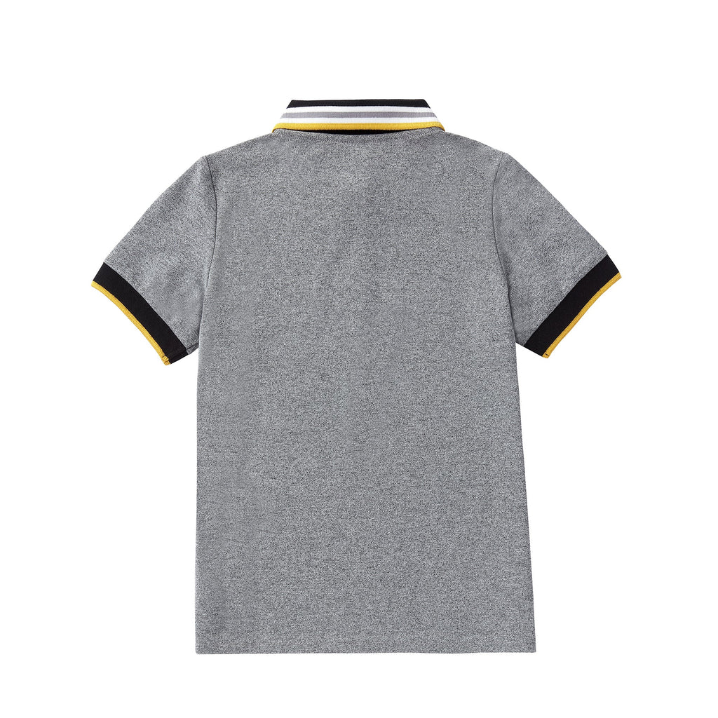 Heather Grey with Black and Mustard Accents Polo