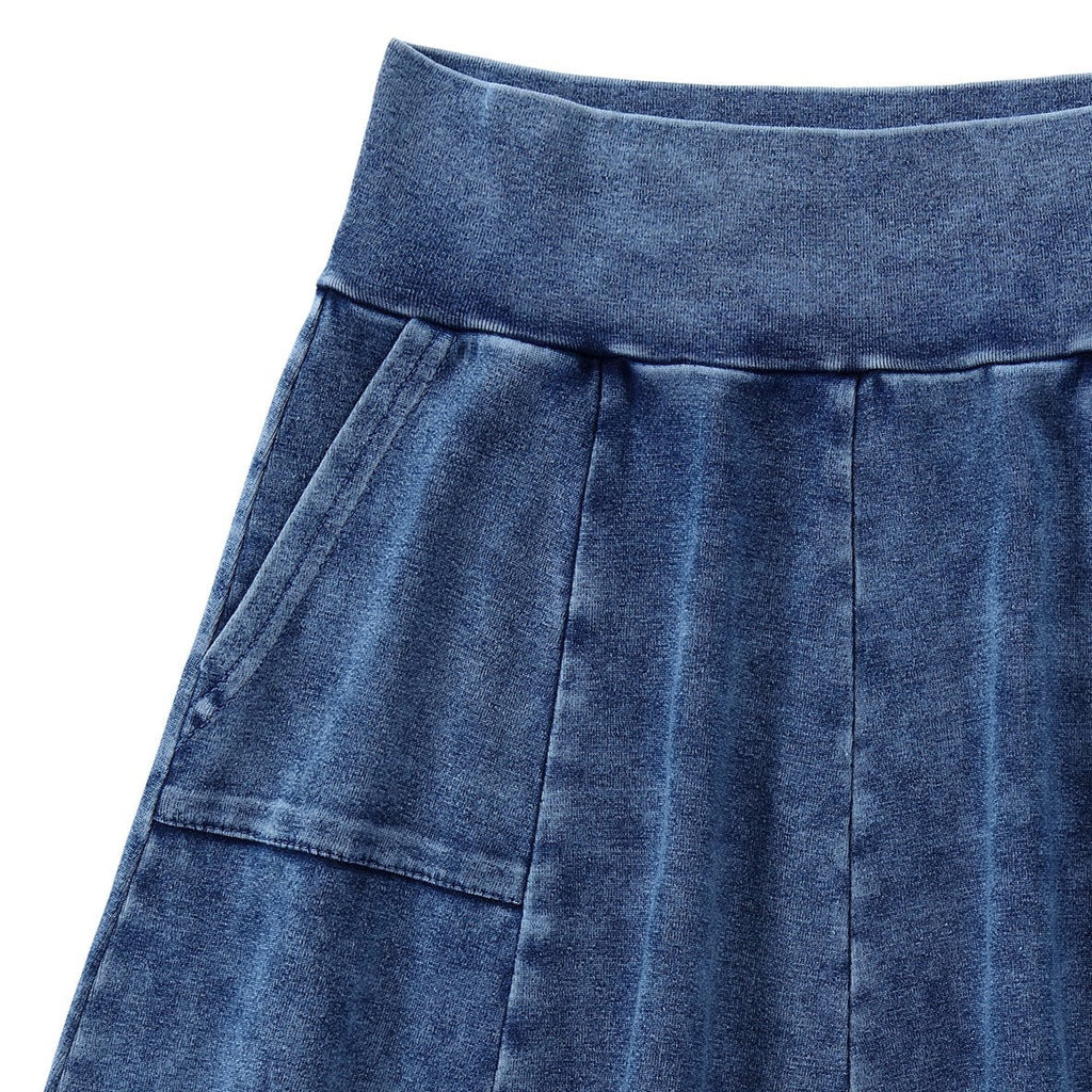 Blue Stretch Denim Pocket Skirt