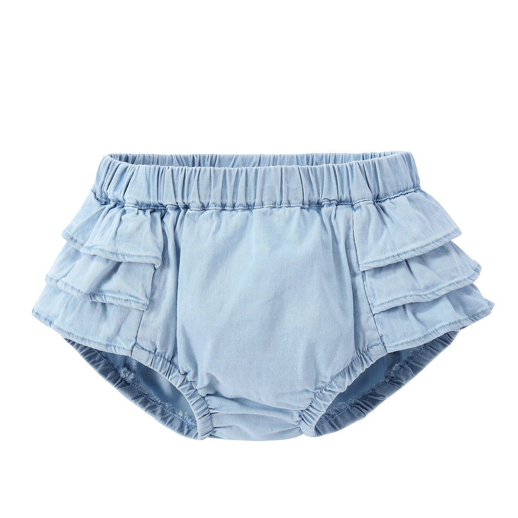 Light Blue Denim Ruffle Bloomer