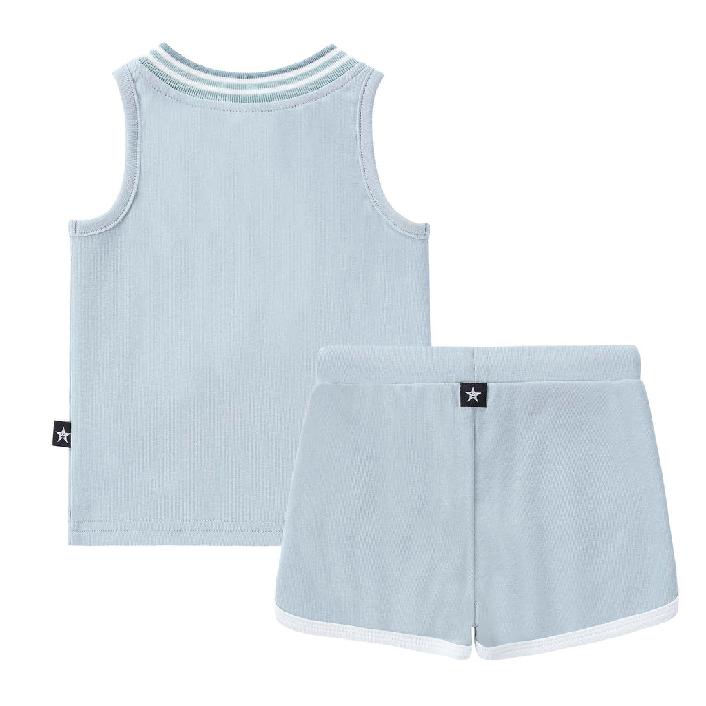 Sky Blue Zipper Tank Set