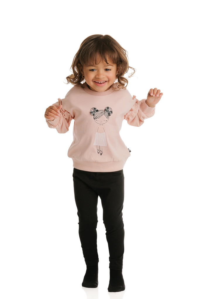 Light Pink Sweatshirt With Doll Print