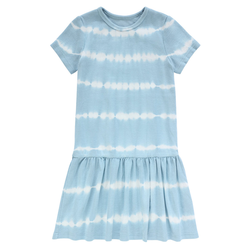 Girls Blue Tie-Dye Dress