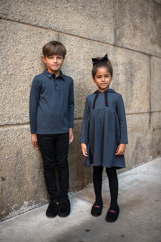 Boys' Polo in Heather Blue