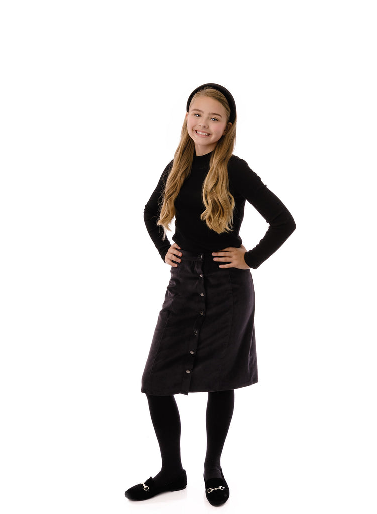 Teens' corduroy skirt in grey