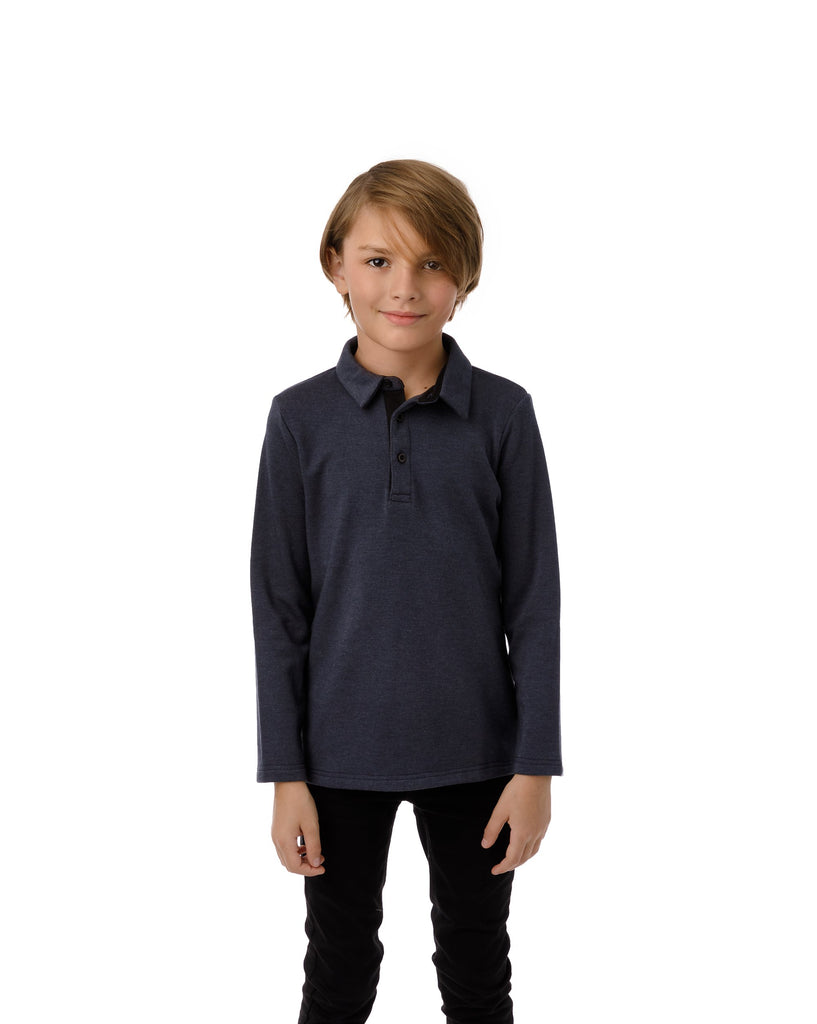 Boys' Polo in Heather Blue