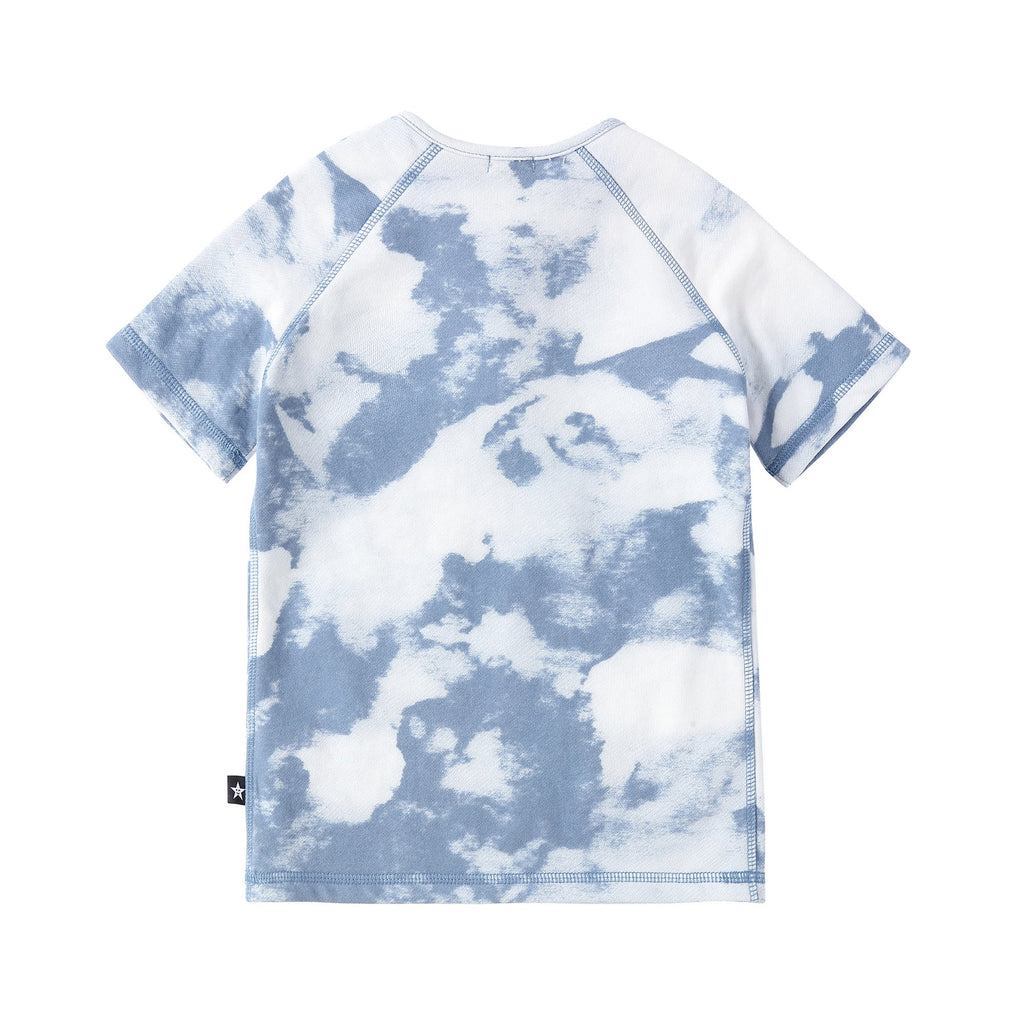 Tie- Dye Henley Tshirt in Wave