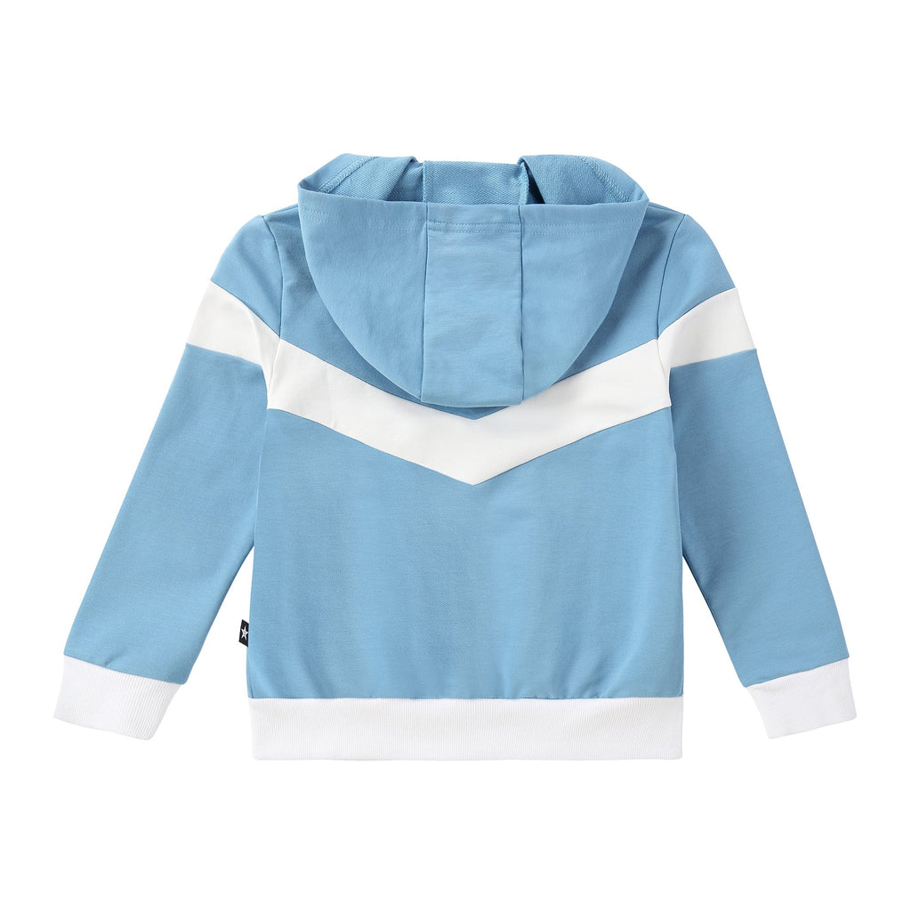 Light Blue Sweatshirt with White Accents