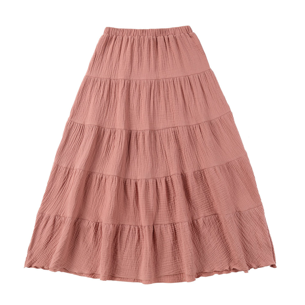 Blush Muslin Maxi Tiered Skirt