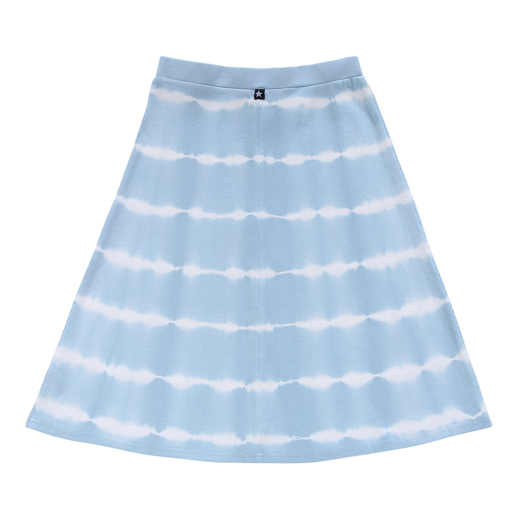 Teens Blue Tie-Dye Ribbed Skirt