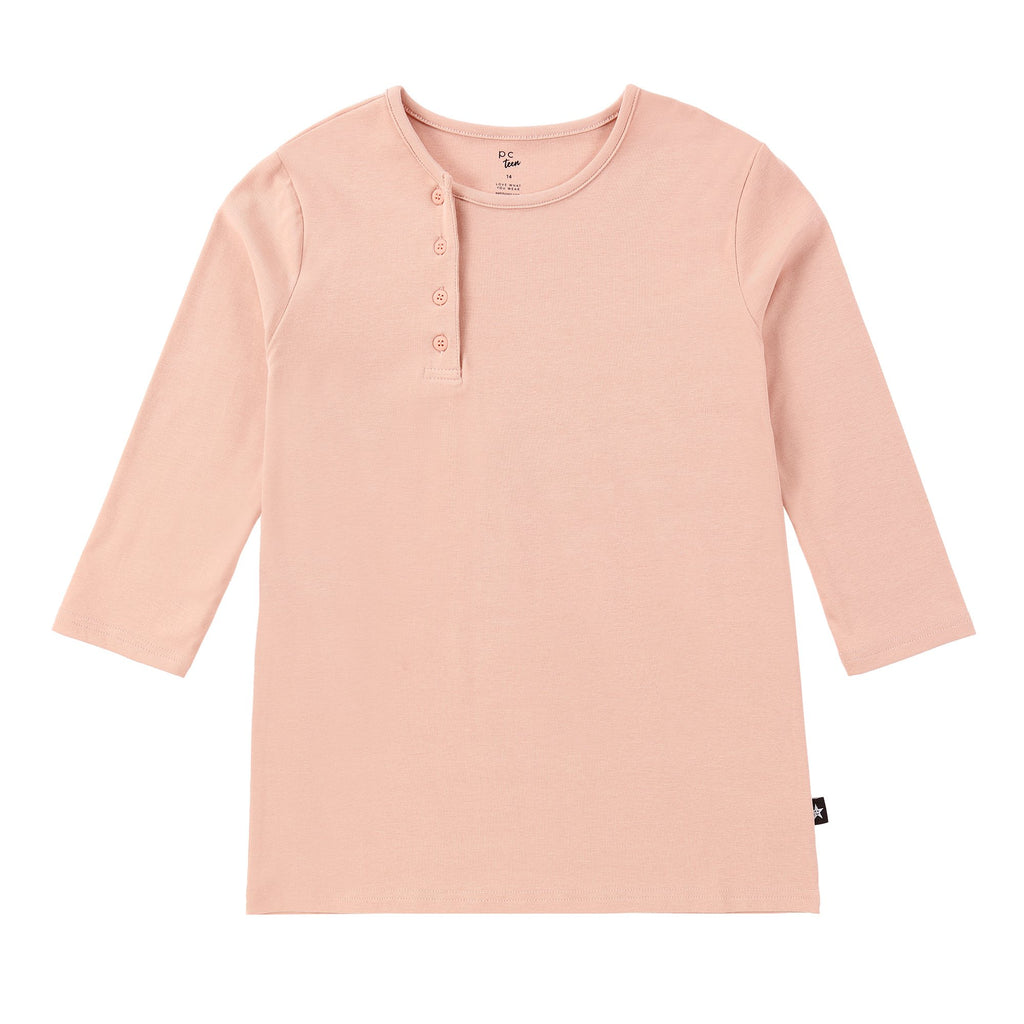 Side Placket T-shirt in Blush