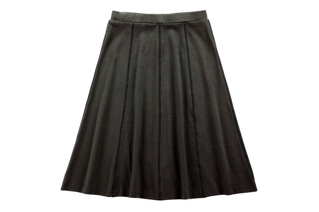 Green Paneled Skirt